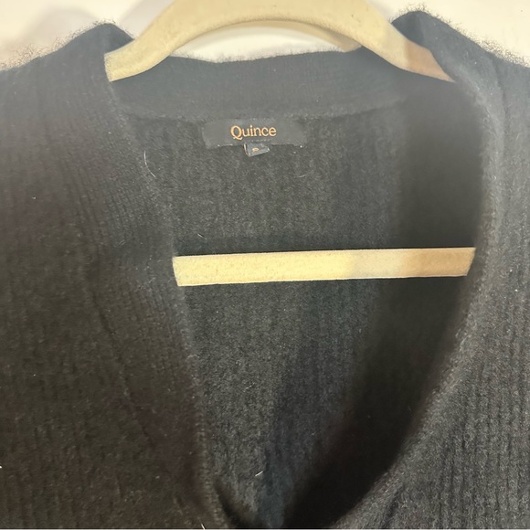 Quince 100% Cashmere Black Button Front Cardigan Sweater S - Picture 5 of 16